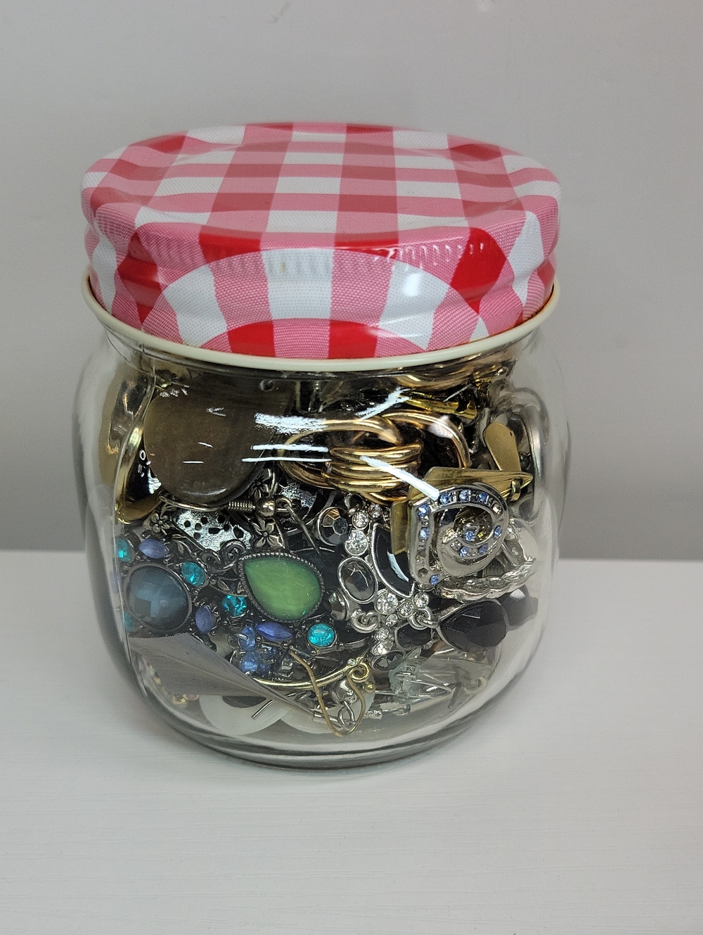 Glass Storage Jar with Earrings
